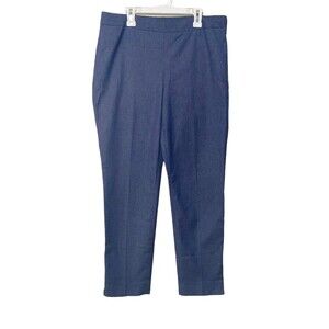 Talbots Chatham Ankle Pants Womens Size 6 Chambray Blue Crop Zip Stretch Flat